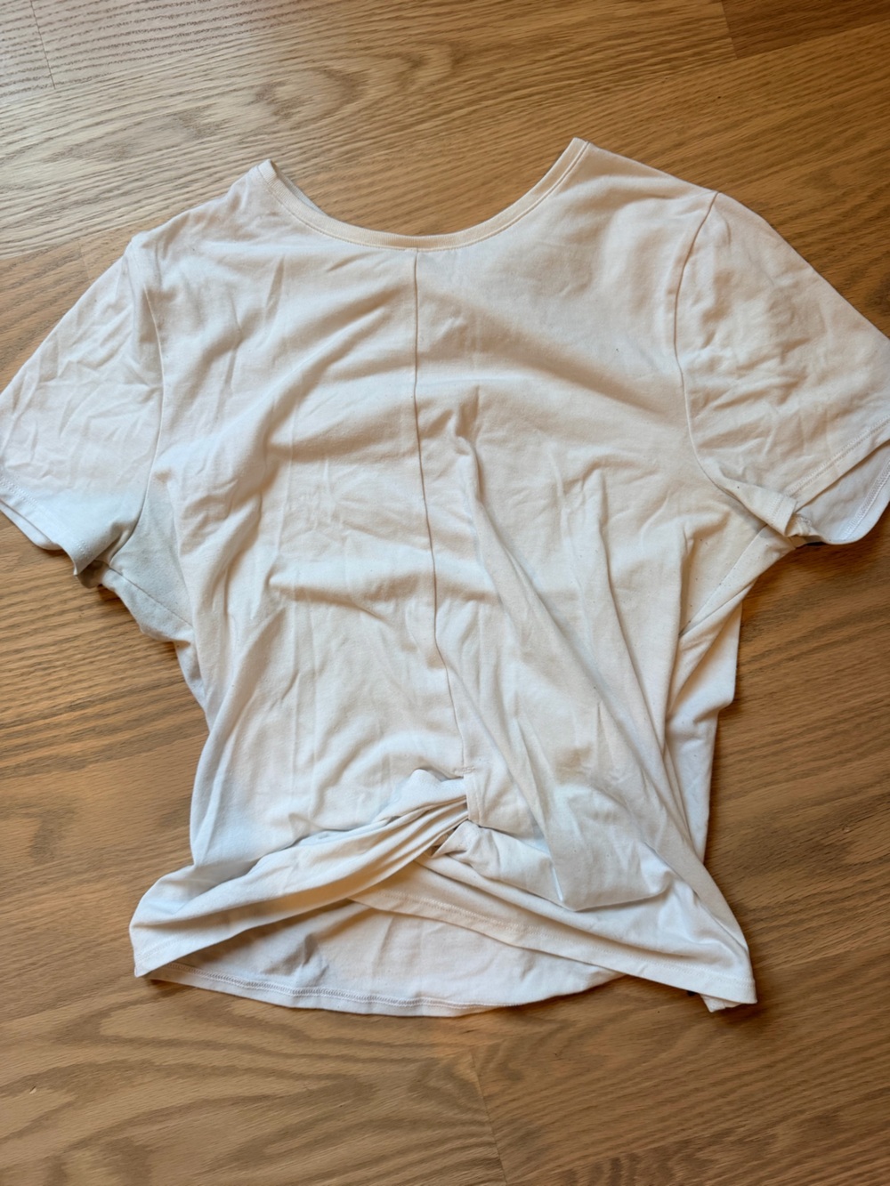 Outdoor Voices White Women's Short Sleeve Twist-Front Top